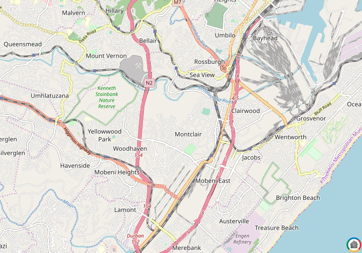 Map location of Montclair (Dbn)